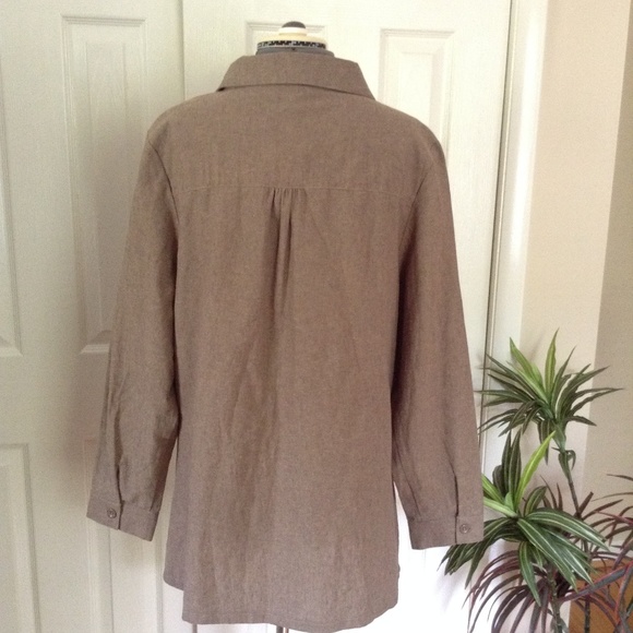 Dorman Linen Hi Lo Hemline Shirt Jacket - Picture 3 of 8